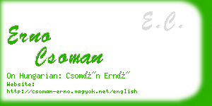 erno csoman business card